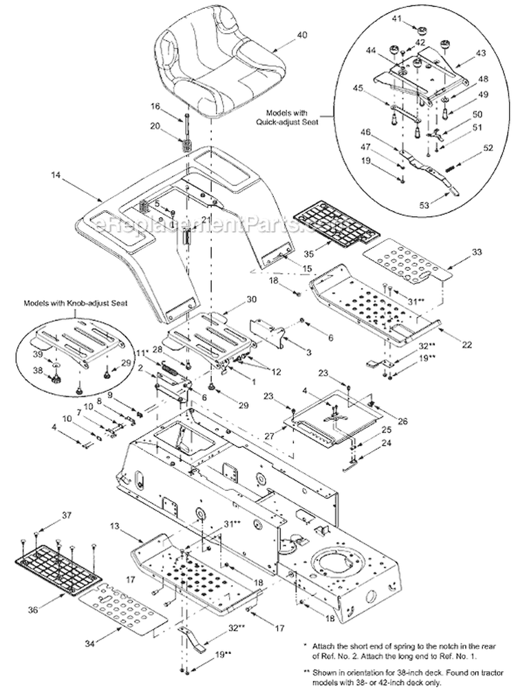 Page G Diagram and Parts List for 13AD685G000 2004 Yard Machines Lawn Tractor